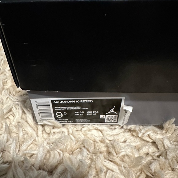 Air Jordan 10 ‘Seattle’ Men’s Sz 9.5 Wht/Blk/Kelly Green 310805-137 - Picture 7 of 7
